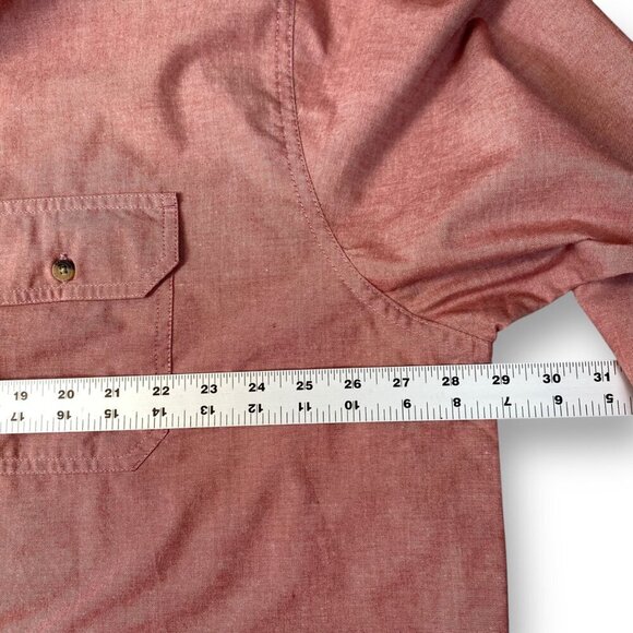 Wrangler Authentics Shirt Mens Sz 2XL Red Long Sleeve Button-Up Work Two Pocket - Picture 7 of 11